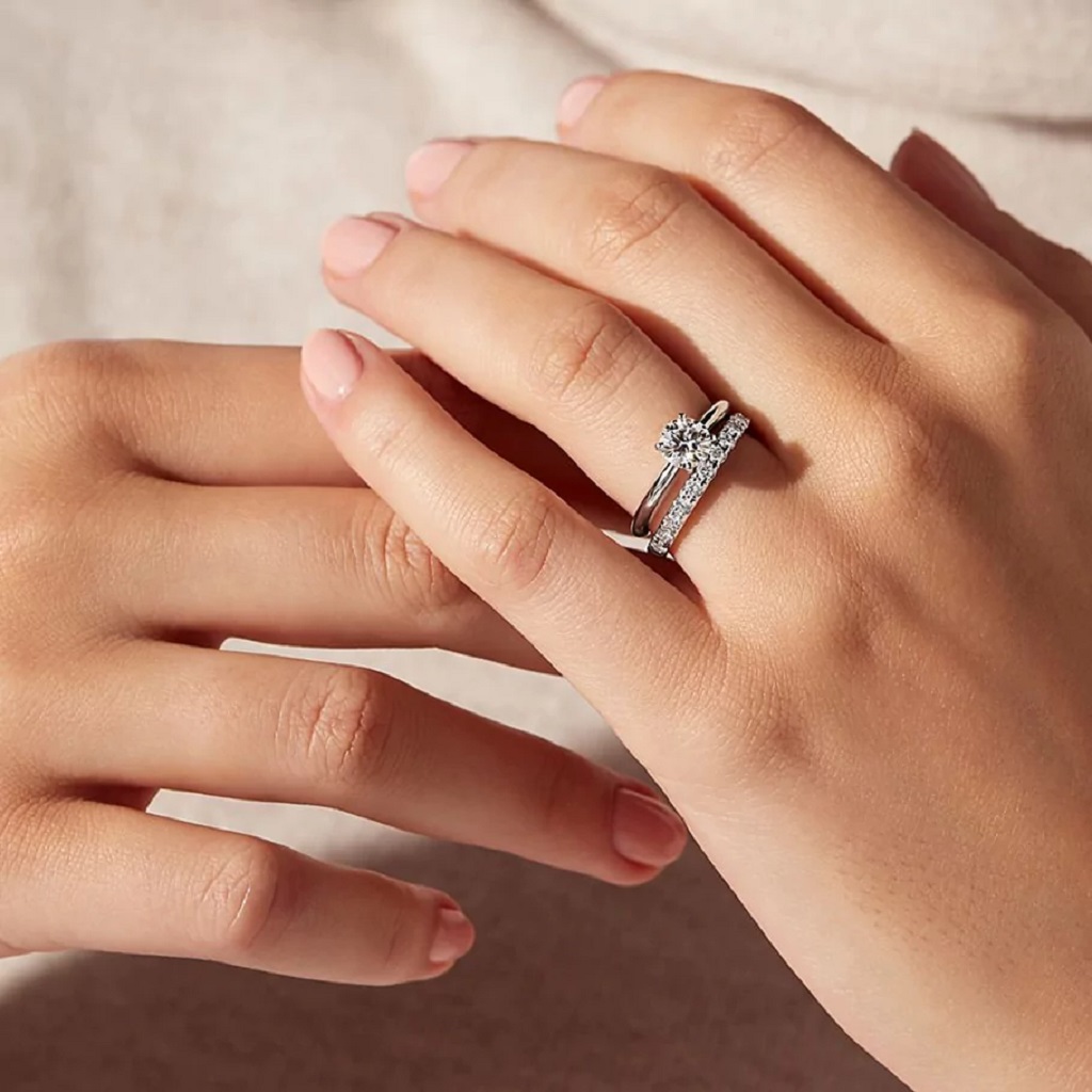 How to Wear an Engagement Ring and Wedding Band