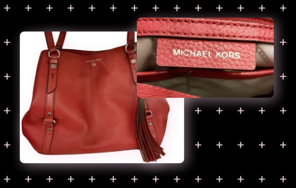Michael Kors bag interior showing authentic serial number tag location for verification