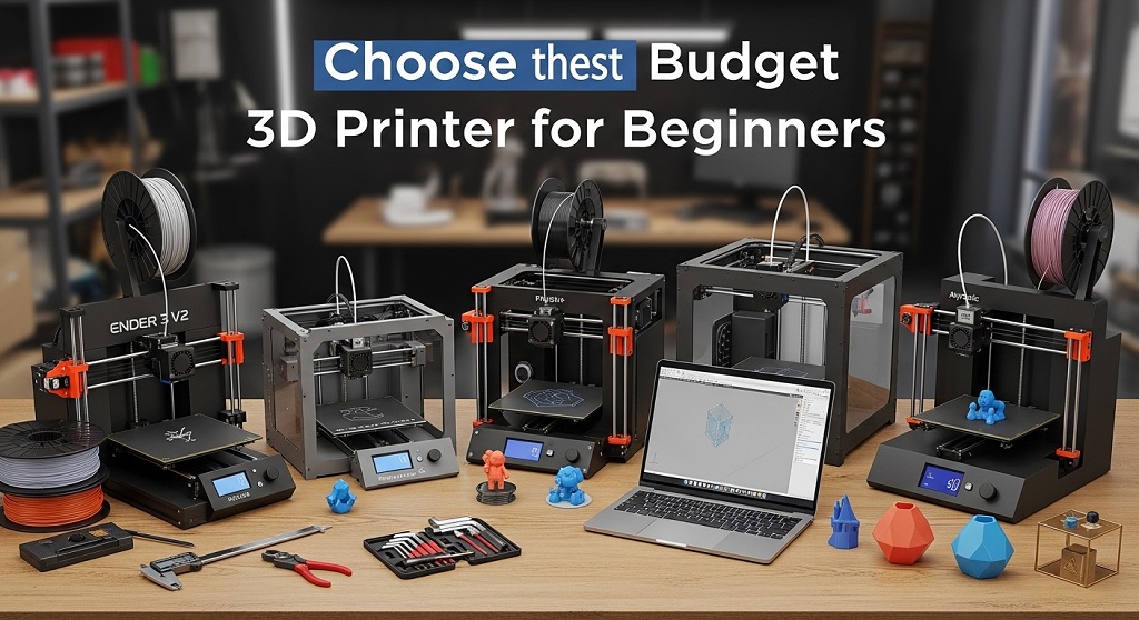 Desktop budget 3D printer producing PLA object on heated build plate