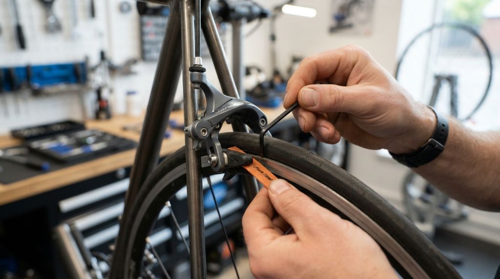 Cleaning bicycle brake pads to stop squeaking