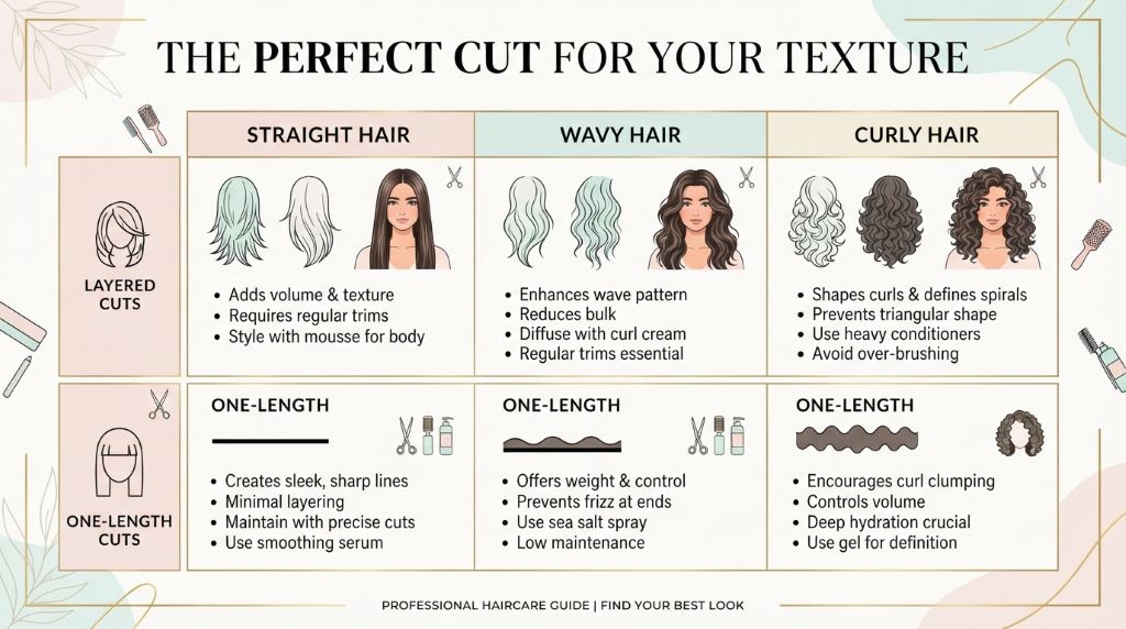 Layered haircuts versus one-length hairstyles