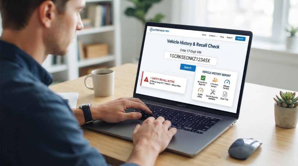 VIN search for car recalls and history records